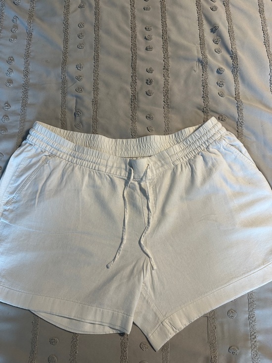 Old Navy Pants - Women's White Linen Blend Drawstring Casual Shorts by Old Navy XL